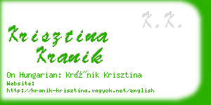 krisztina kranik business card